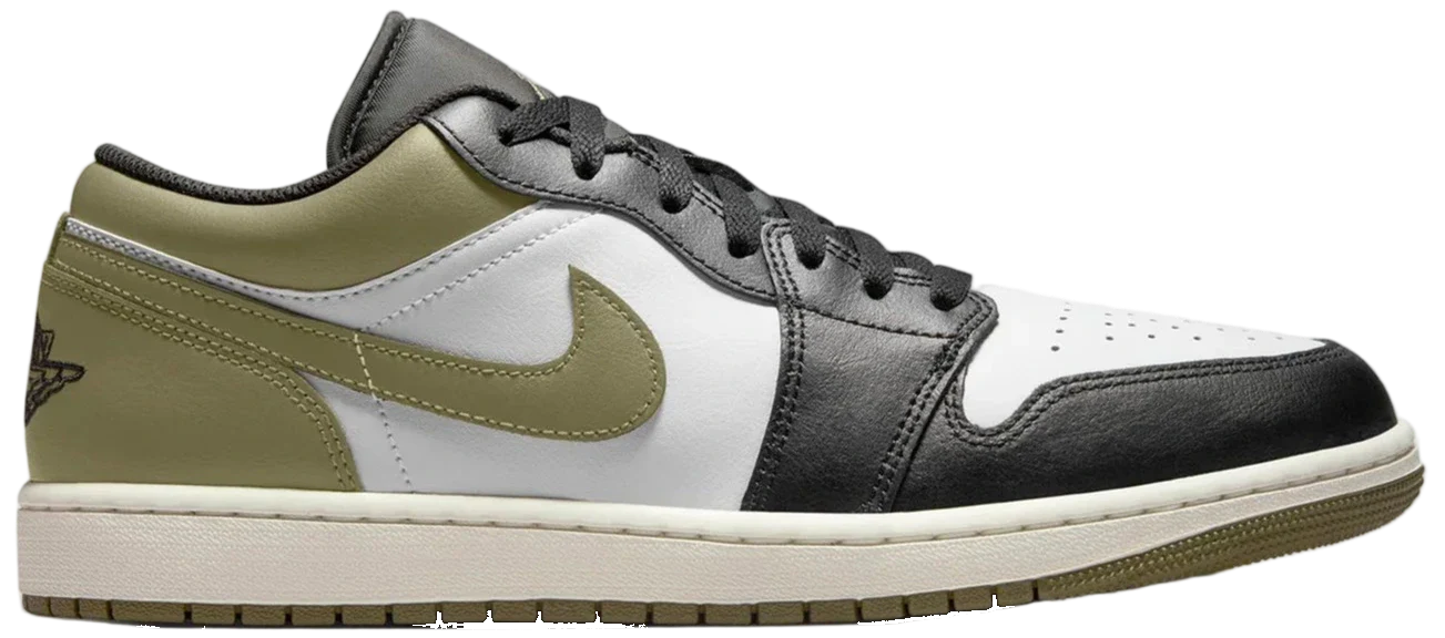Air Jordan 1 Low 'Black Toe Medium Olive'
