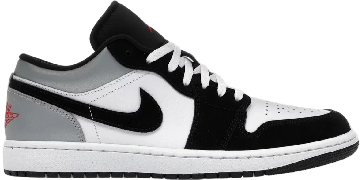 Air Jordan 1 Low White Fire Red Black Matte Silver