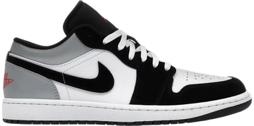 Air Jordan 1 Low White Fire Red Black Matte Silver