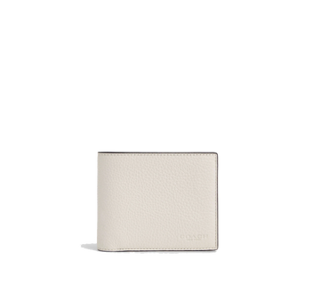 3-IN-1 WALLET PEBBLED LEATHER/GUNMETAL/CHALK