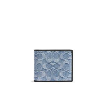 3-IN-1 WALLET IN LOVED SIGNATURE DENIM/LIGHT INDIGO