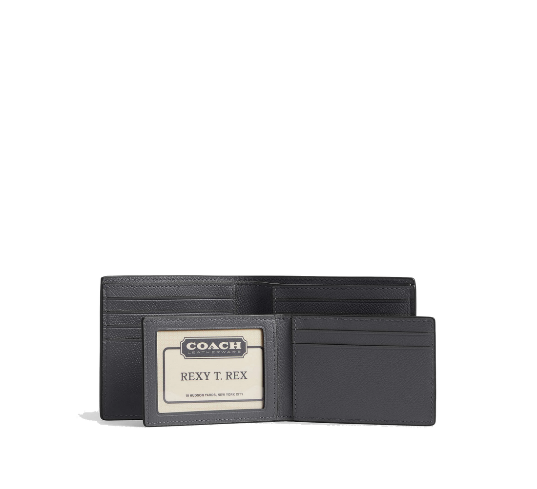 3-IN-1 WALLET IN SIGNATURE CAMO PRINT SIGNATURE CANVAS/BLUE MULTI
