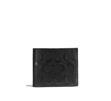 3-IN-1 WALLET IN SIGNATURE LEATHER SMOOTH LEATHER/BLACK