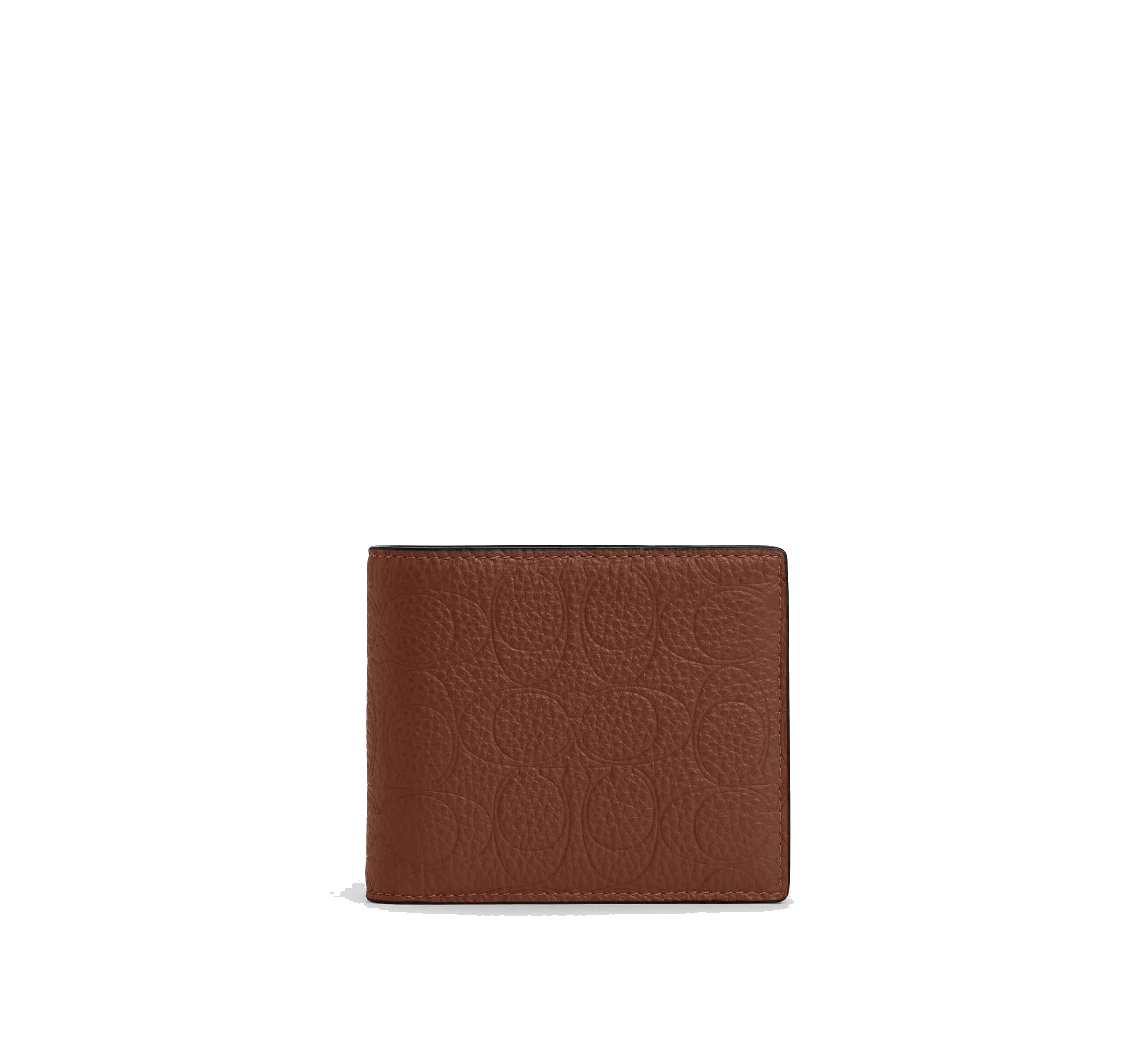 3-IN-1 WALLET IN SIGNATURE LEATHER PEBBLED LEATHER/VINTAGE BROWN