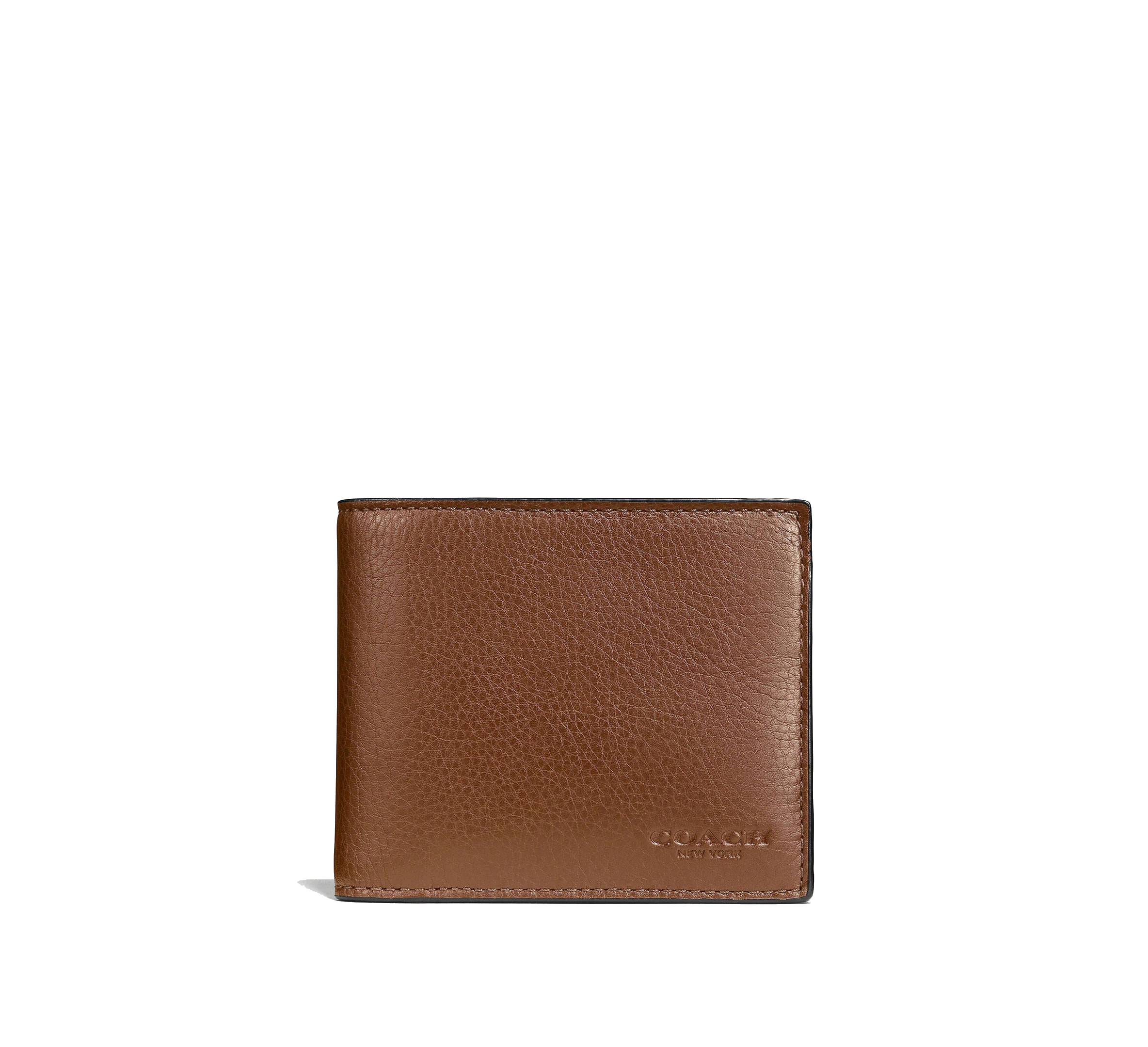 3-IN-1 WALLET PEBBLED LEATHER/DARK SADDLE