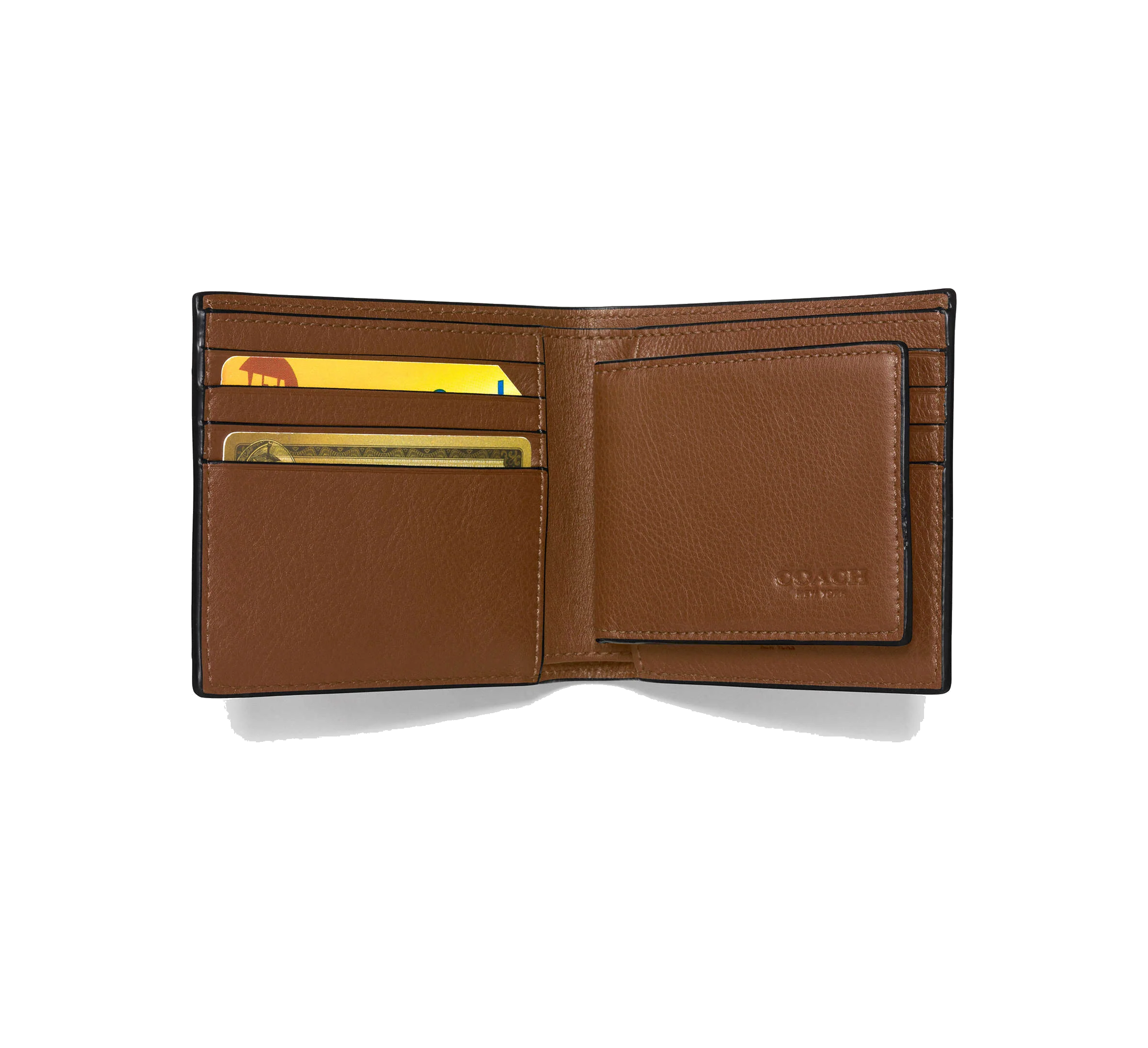 3-IN-1 WALLET PEBBLED LEATHER/DARK SADDLE