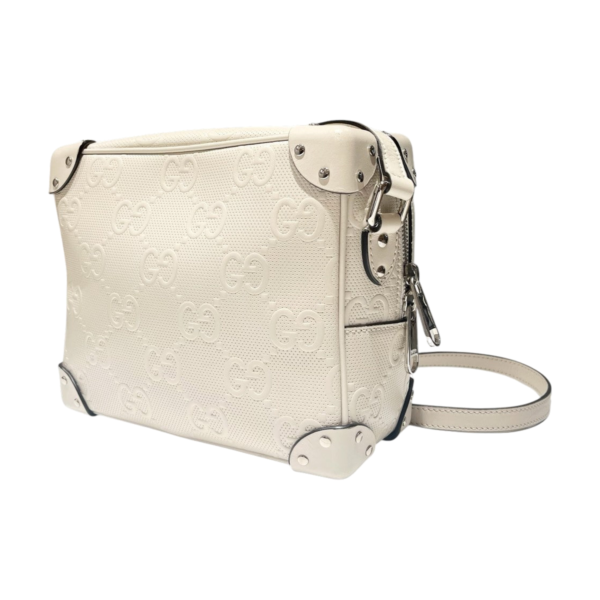 Gucci GG Embossed Square Shoulder Bag Yellow