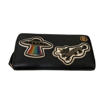 Gucci GG Marmont Courier Zip Around Wallet Black - Pre-owned