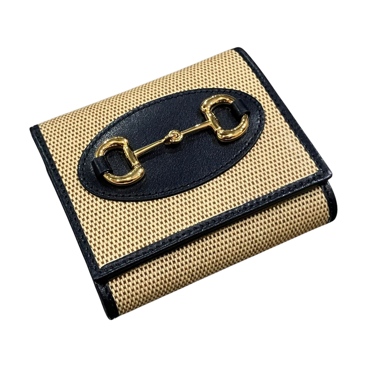 Gucci Horsebit Canvas Wallet Brown / Black - Pre-owned