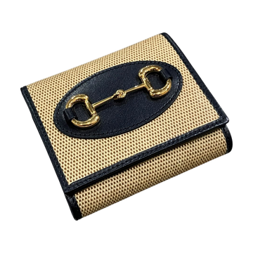 Gucci Horsebit Canvas Wallet Brown / Black - Pre-owned
