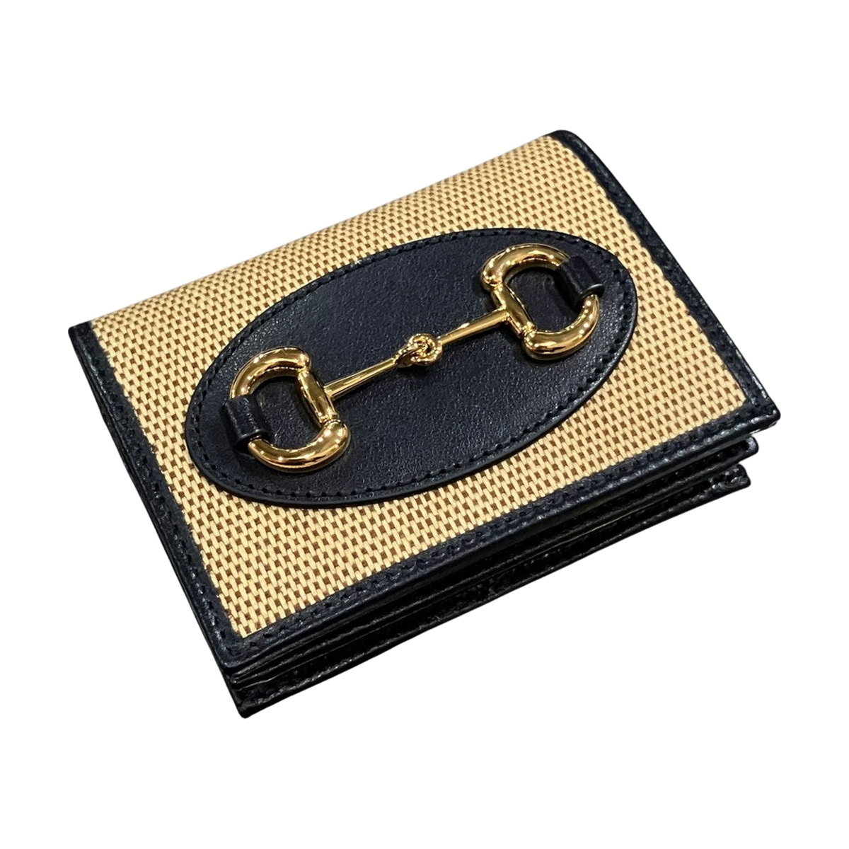 Gucci Horsebit Canvas Wallet Brown / Black - Pre-owned