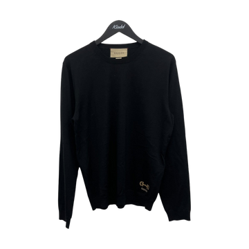 Gucci Horsebit Logo Wool Knit Black