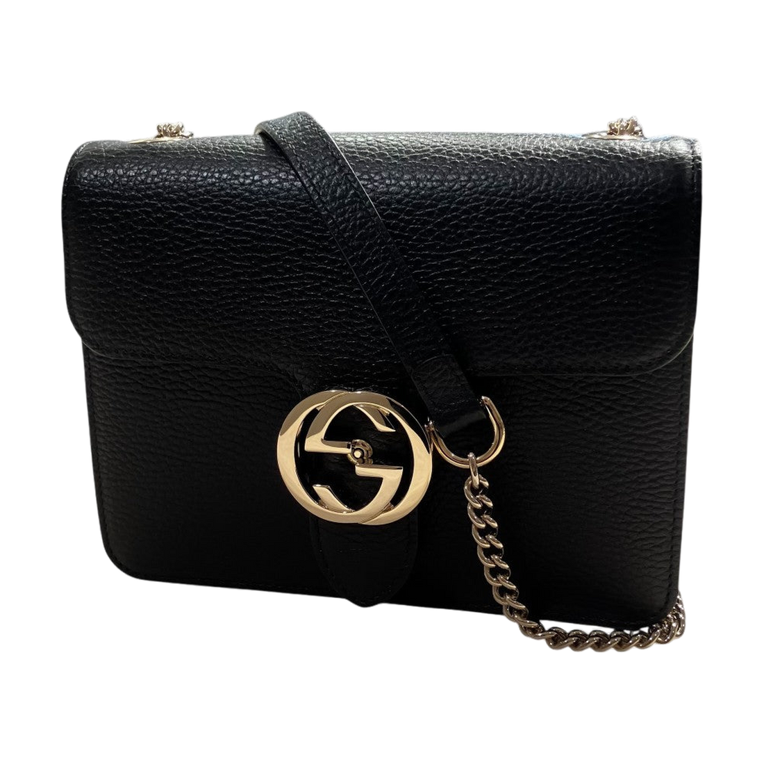 Gucci Interlocking G Shoulder Bag Black