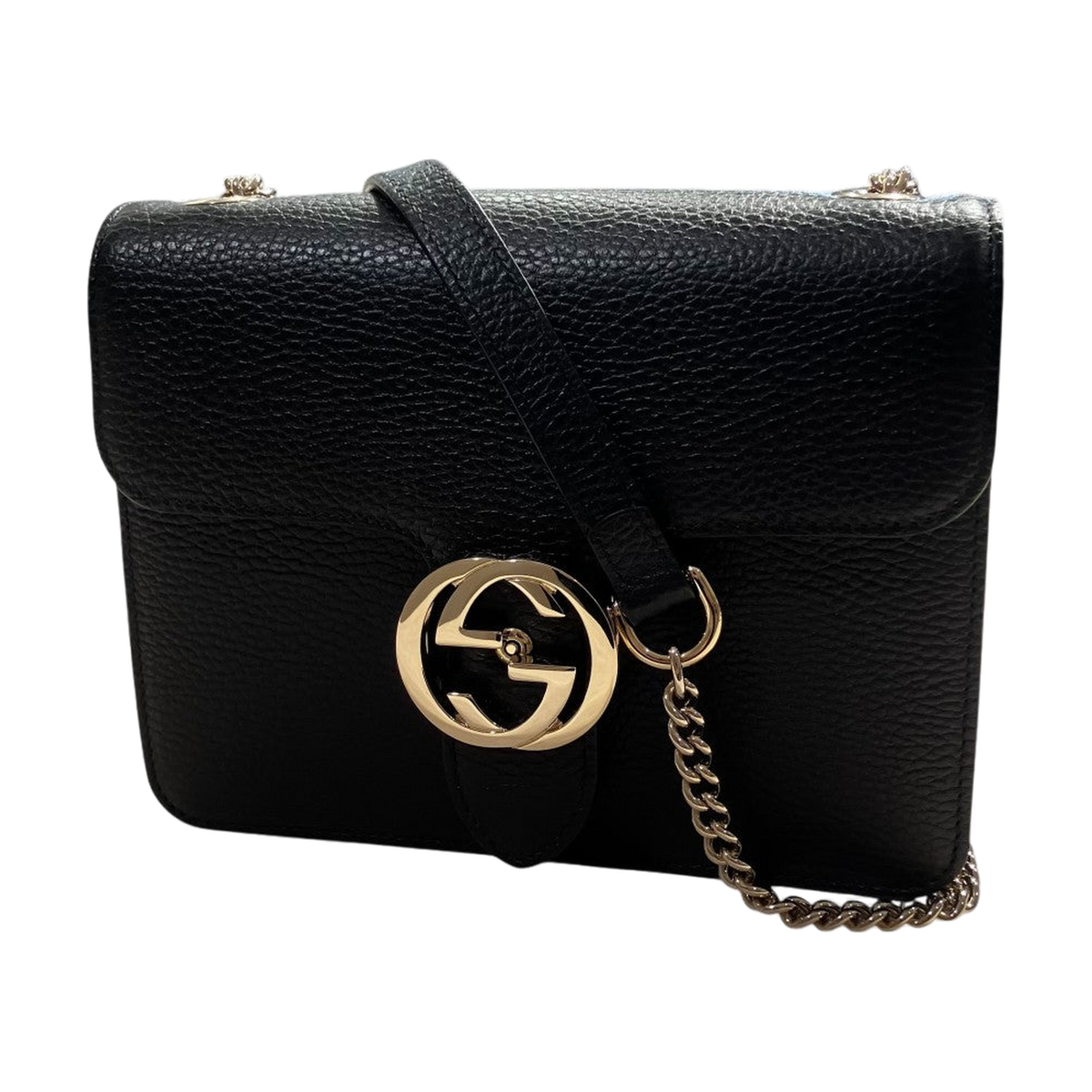 Gucci Interlocking G Shoulder Bag Black