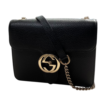 Gucci Interlocking G Shoulder Bag Black