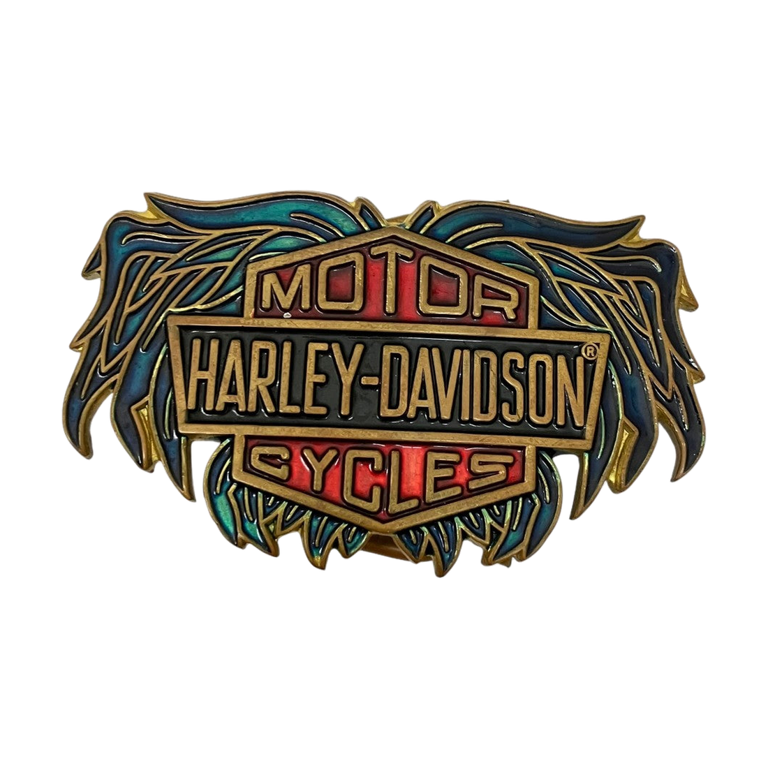Harley-Davidson 90-00s Belt Buckle Bronze/Blue - Pre-owned