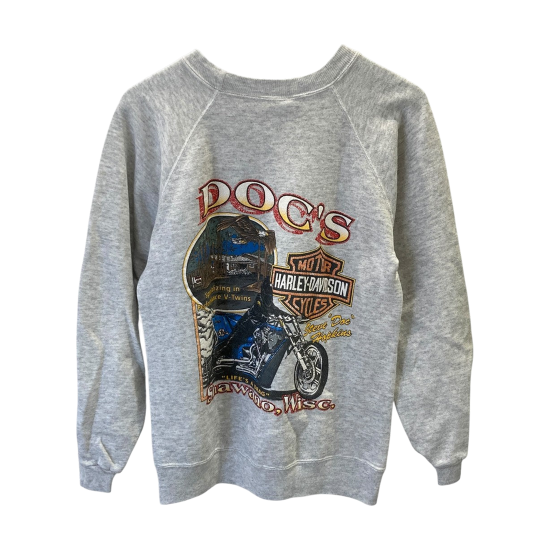 Harley-Davidson 90s Hanes Doc’s Sweatshirt Gray - Pre-owned
