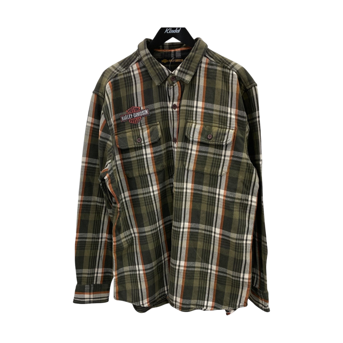 Harley-Davidson Heavy Flannel Check Shirt Green/Black - Pre-owned