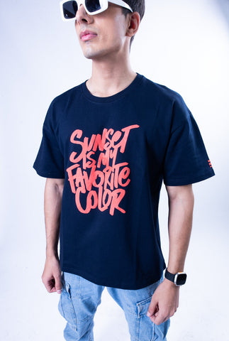 3Eleven Panda Navy Blue Unisex Sunset T-shirt