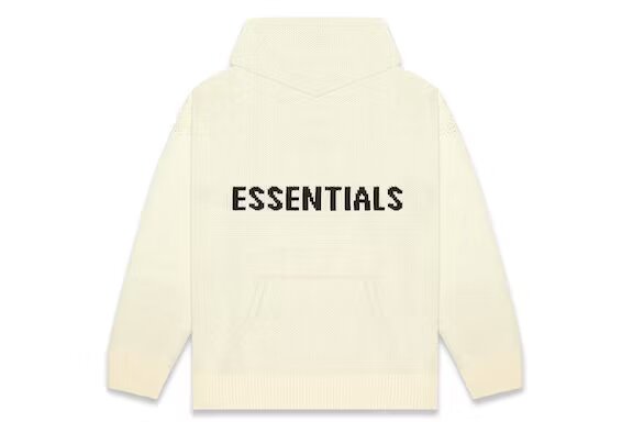 essentials ss20 knit hoodie cream