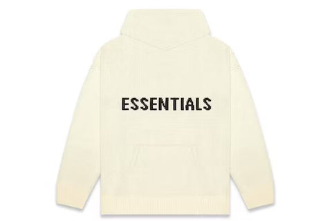 essentials ss20 knit hoodie cream