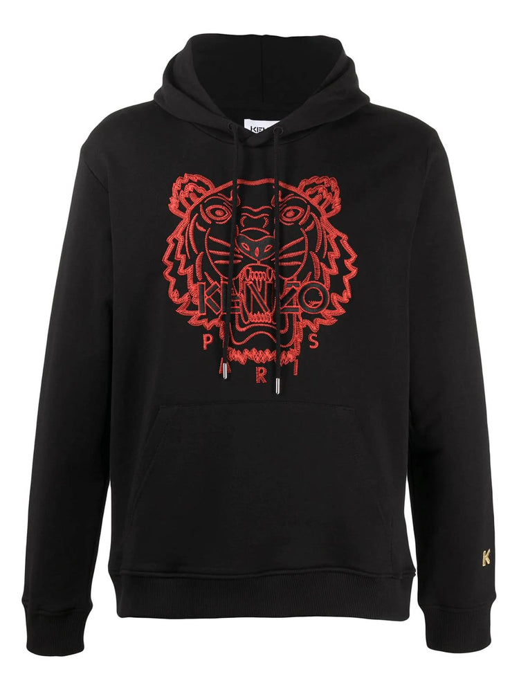 Gradient Tiger Hoodie Black Red