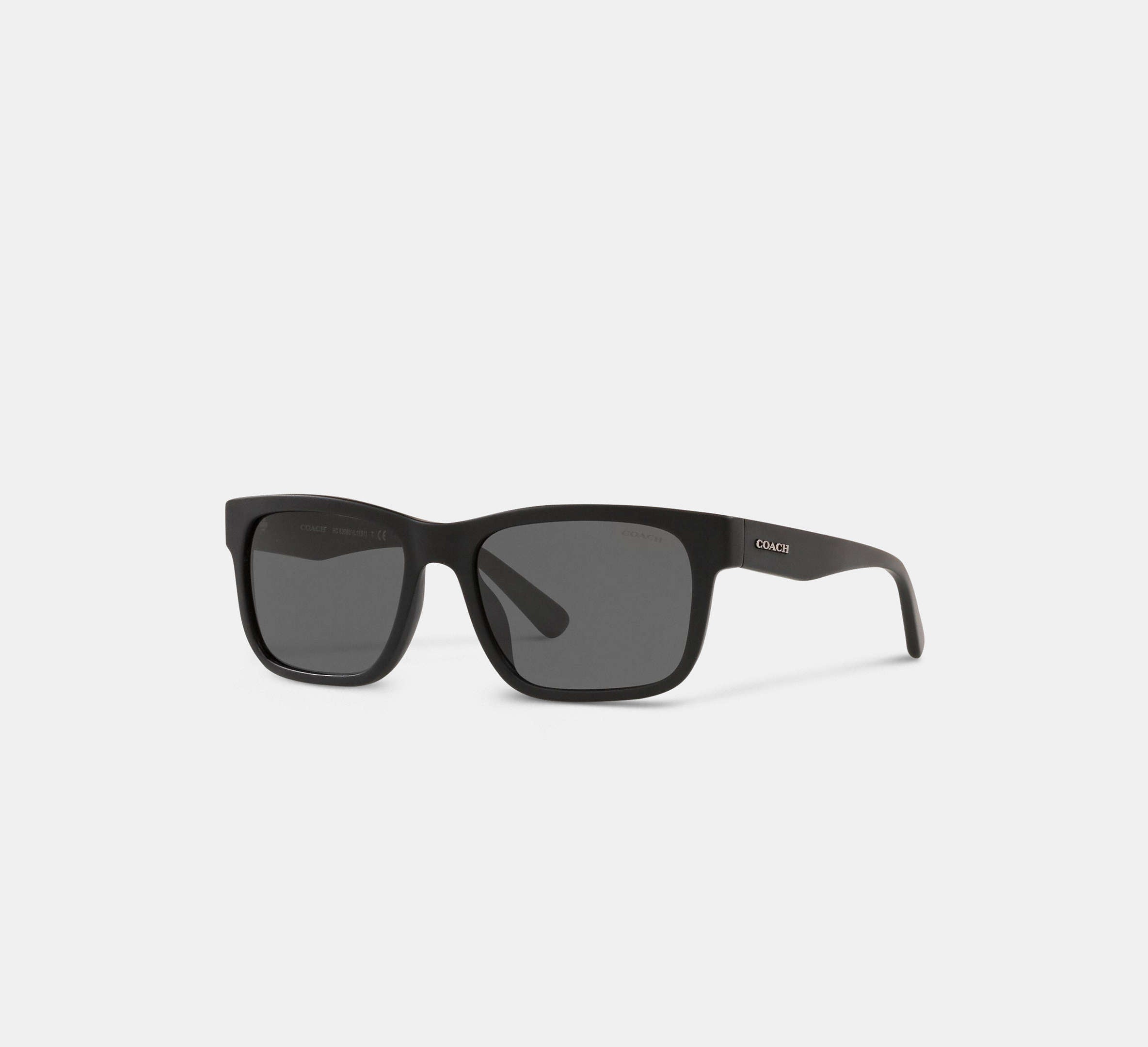 Coach Square Frame Sunglasses in Matte Black - Front View