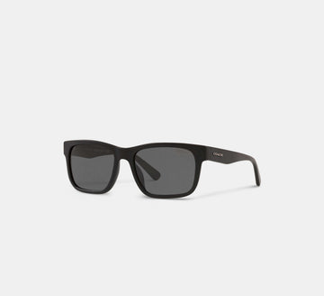 Coach Square Frame Sunglasses in Matte Black - Front View