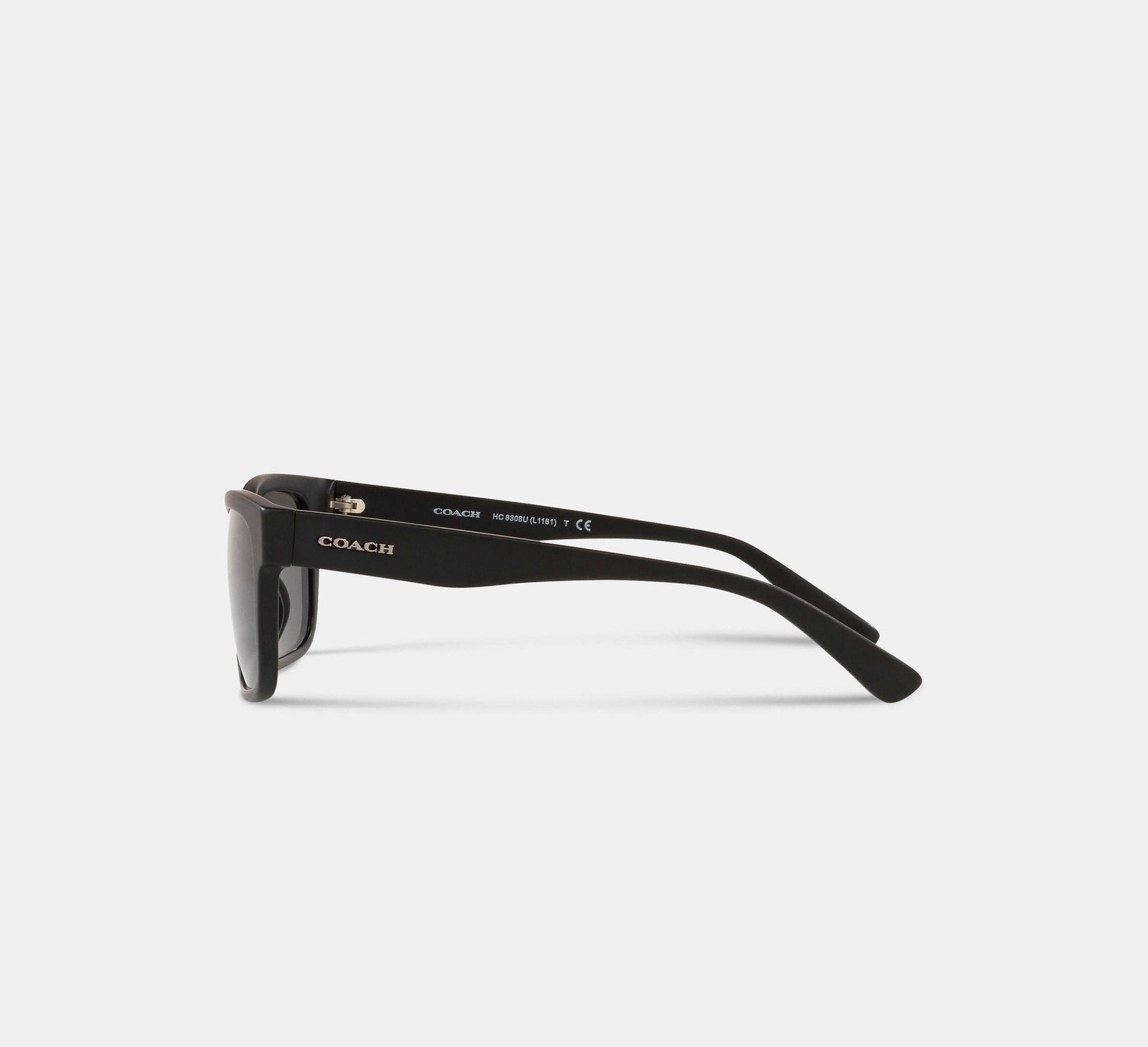 Coach Square Frame Sunglasses in Matte Black - Side Angle