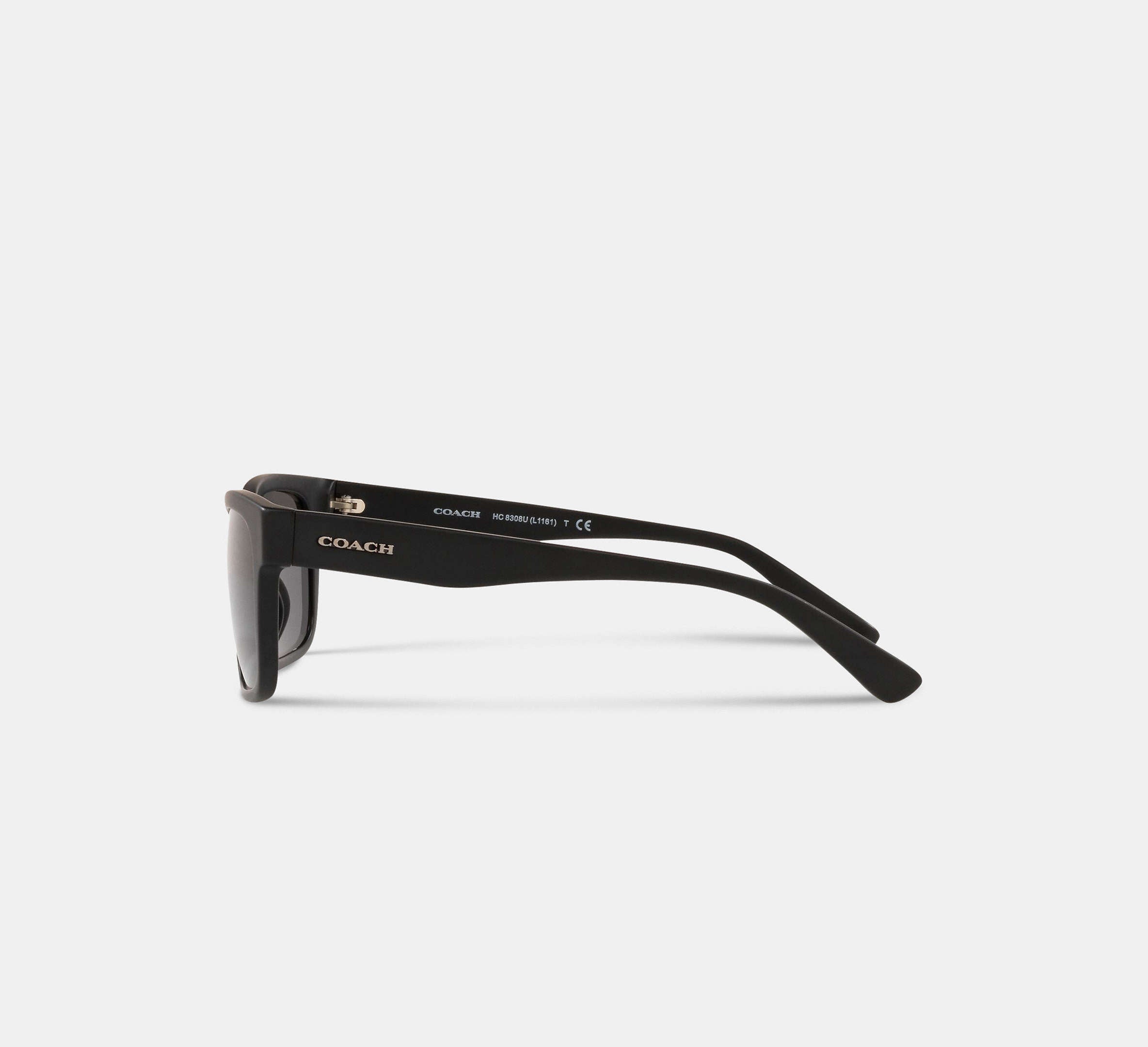 Coach Square Frame Sunglasses in Matte Black - Side Angle