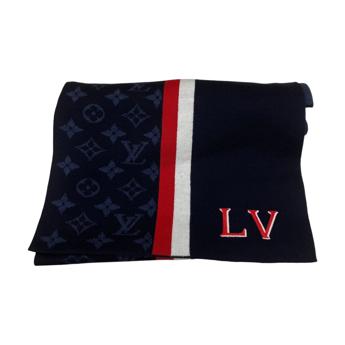 Louis Vuitton Escharp LV Varsity Stole Navy - Pre-owned