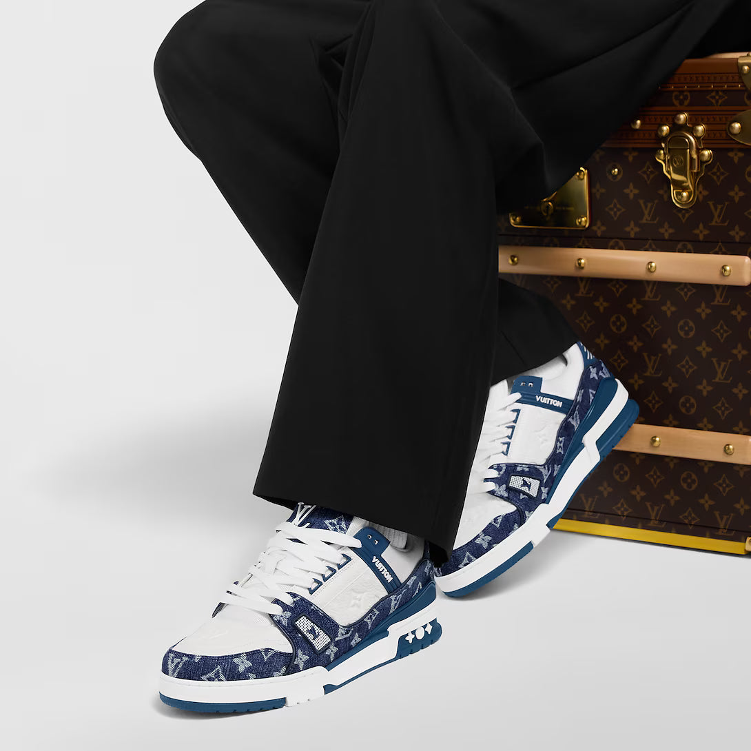 Louis Vuitton LV Trainer Monogram Denim White Blue
