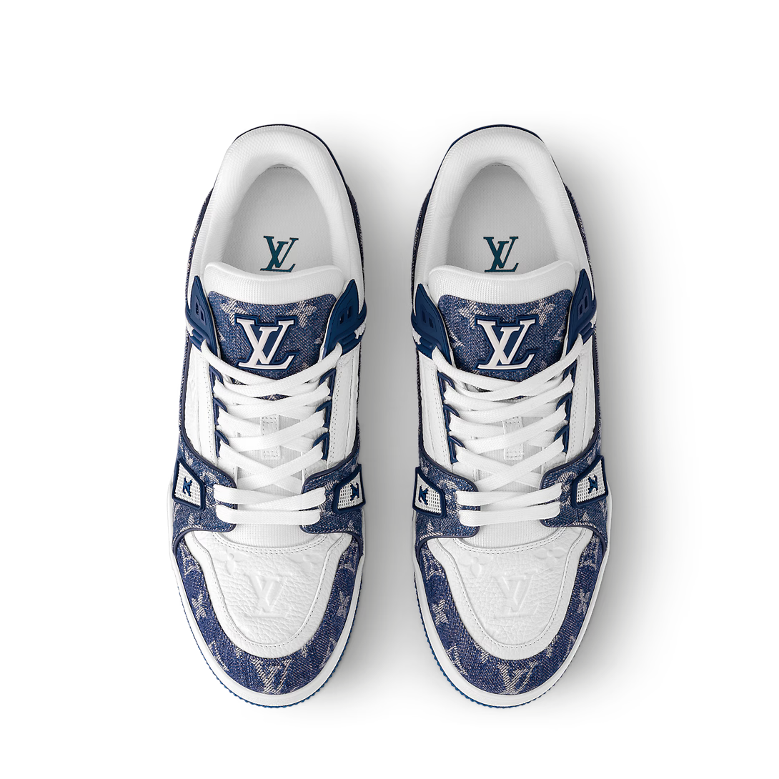 Louis Vuitton LV Trainer Monogram Denim White Blue