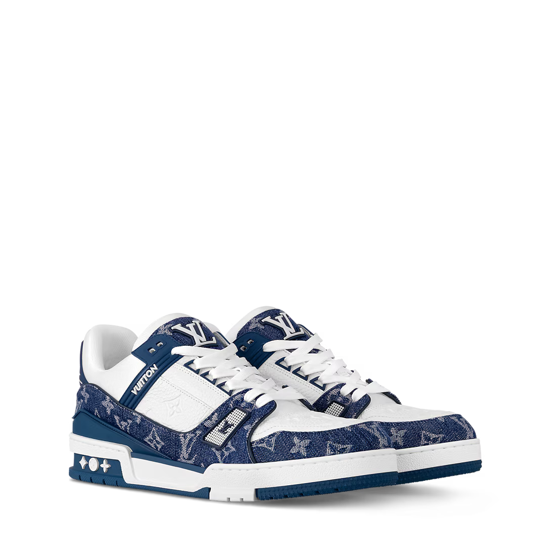 Louis Vuitton LV Trainer Monogram Denim White Blue