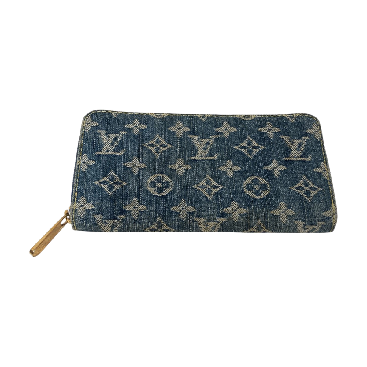 Louis Vuitton Monogram Denim Zippy Wallet With Round Zipper Indigo - Pre-owned