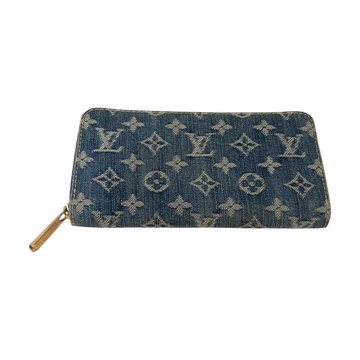 Louis Vuitton Monogram Denim Zippy Wallet With Round Zipper Indigo - Pre-owned