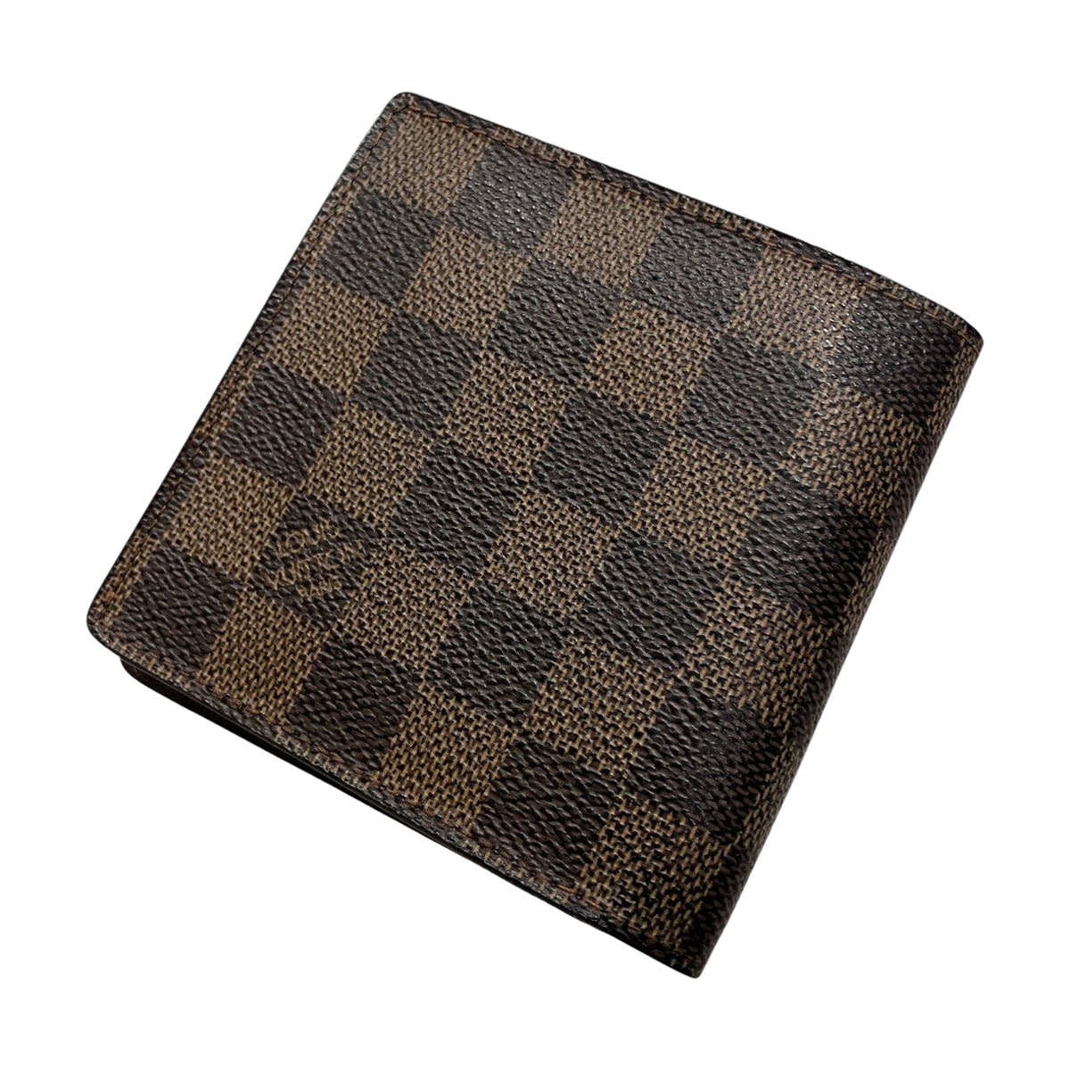 Louis Vuitton Portobier Cult Credit Monet Damier Bifold Wallet Brown - Pre-owned