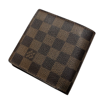 Louis Vuitton Portobier Cult Credit Monet Damier Bifold Wallet Brown - Pre-owned