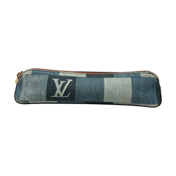 Louis Vuitton [truth Elisabeth (monogram Denim)] Pencil Case Indigo - Pre-owned