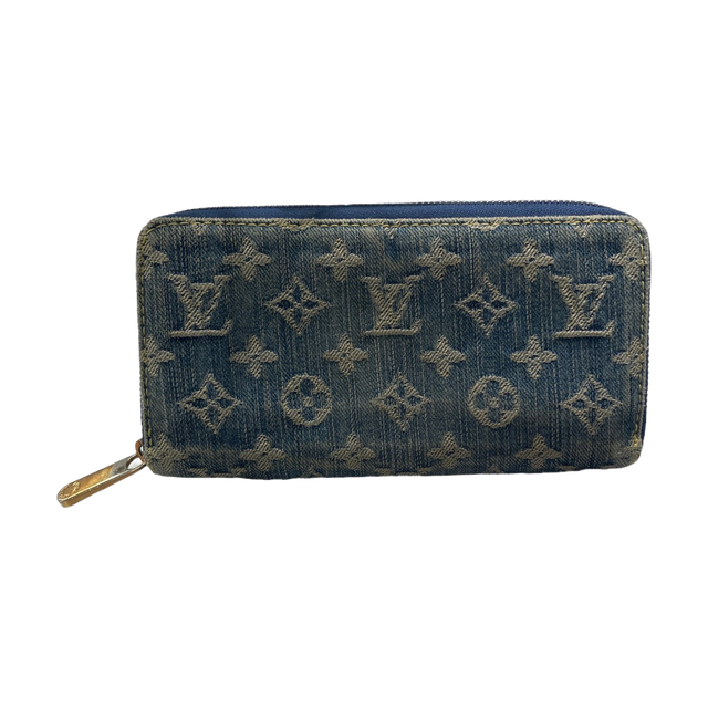 Louis Vuitton Zippy Wallet Monogram Denim Long Wallet Indigo - Pre-owned