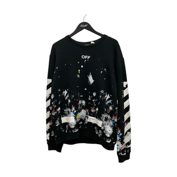Off-White Logo Paint Sweatshirts Black - Pre-owned