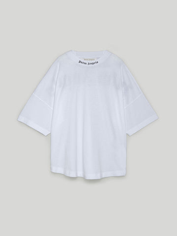 palm angels logo over tee white