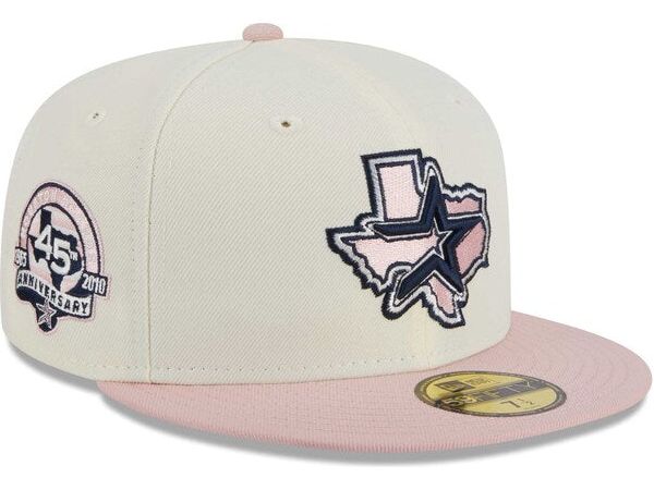 Houston Astros New Era Chrome Rogue 59FIFTY Snapback - White/Pink
