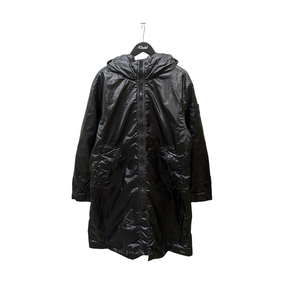 Stone Island Hooded Jacket Glass Cover Black