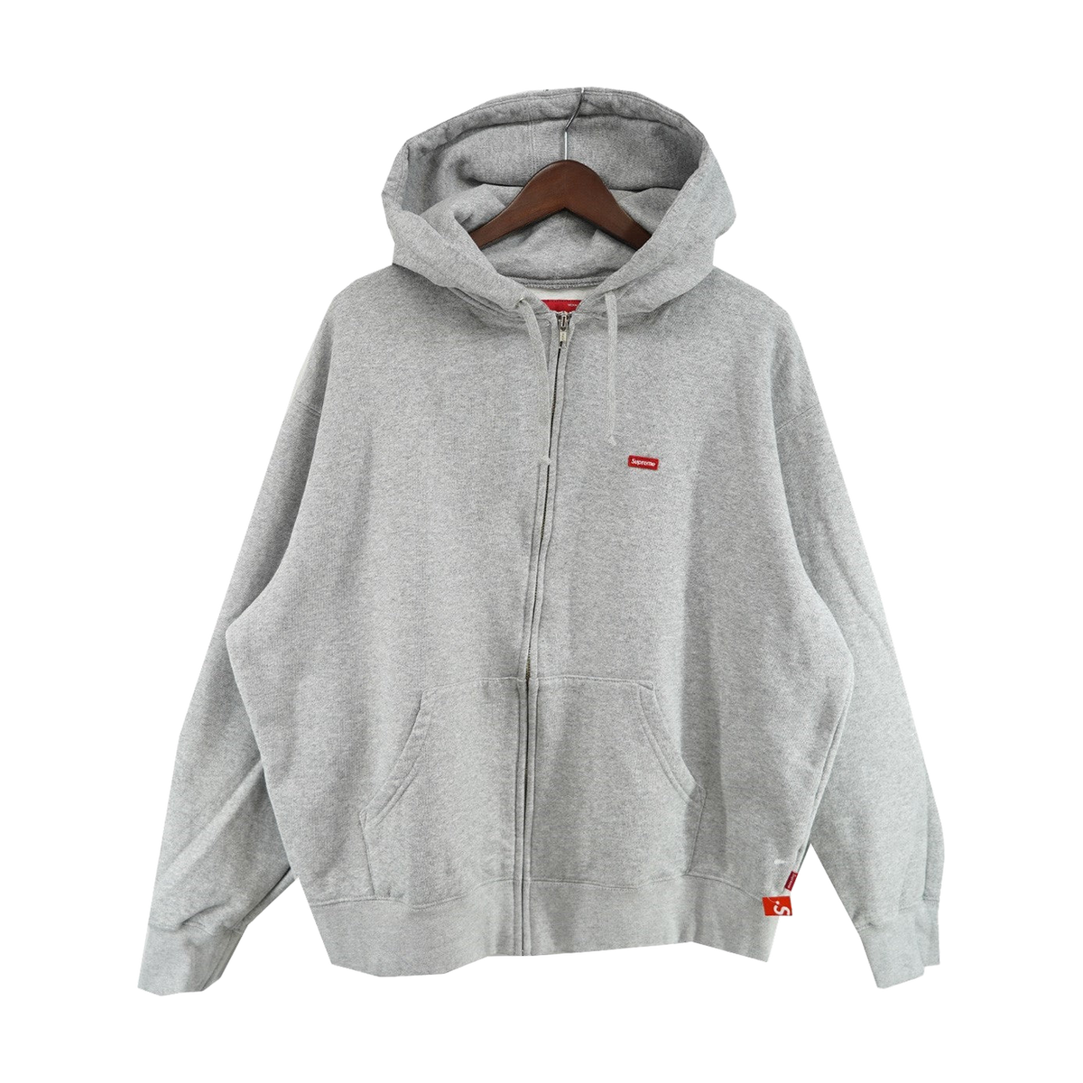 Supreme Small Box Zip Up Hooded Sweatshirt Heather Grey (FW25)