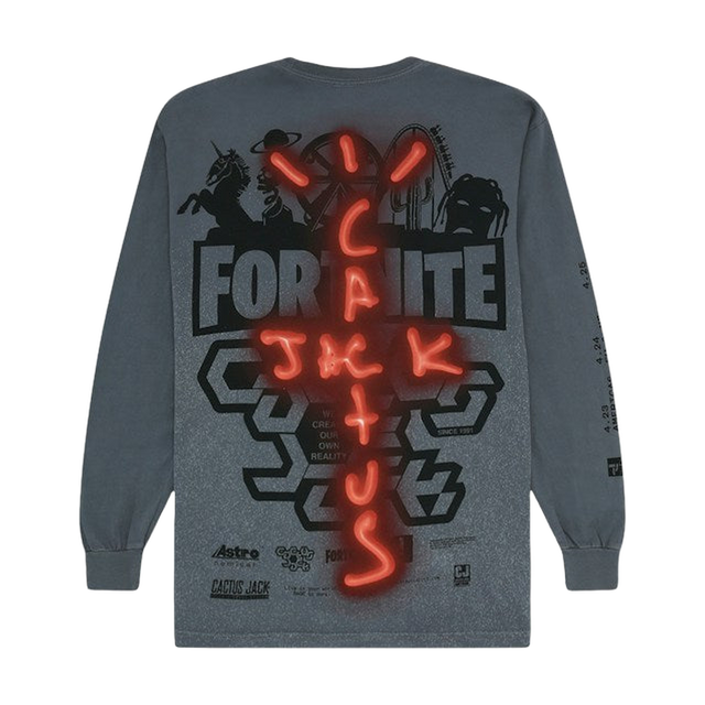 Travis Scott Back Bling L/S Tee Washed Grey – Washed Grey