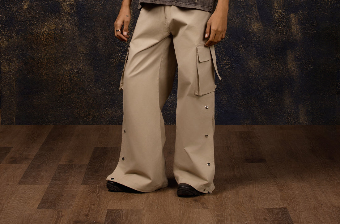 Wide Leg Buttoned down Pants