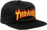 Thrasher Flame Embroidered Black Snapback